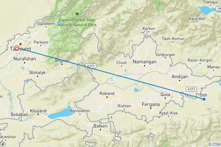 Karte von Die Gipfel des Pamirs (Taschkent - Taschkent)