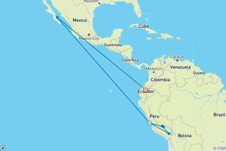 Map of Best of Peru & Galapagos (7 destinations)