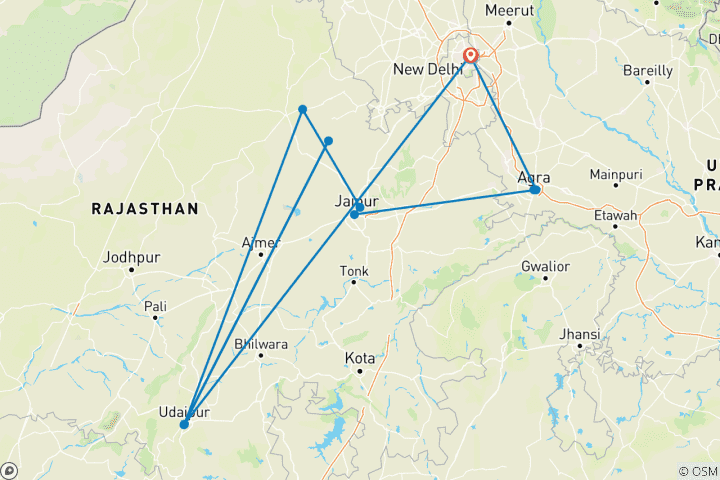 Map of Classic India with Tiger Reserve (Classic)