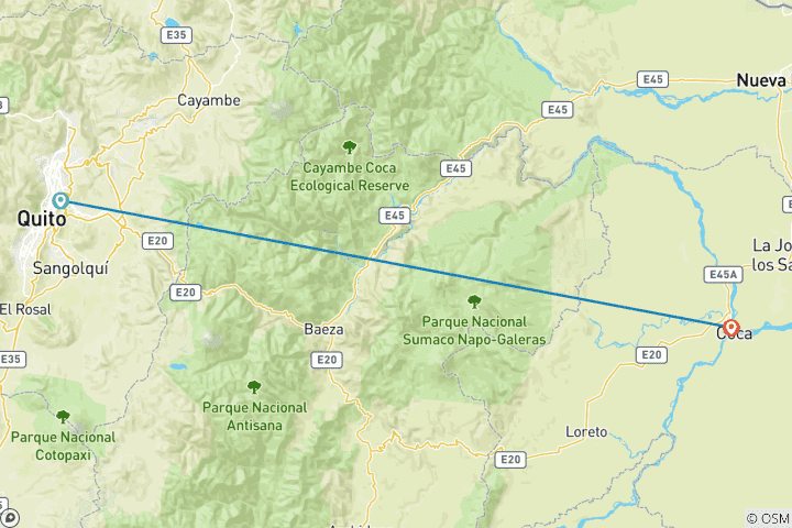 Map of Ecuador - Waorani Experience (5 Tage)