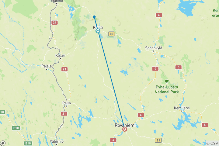 Karte von Im Herzen Lapplands (7 Tage)