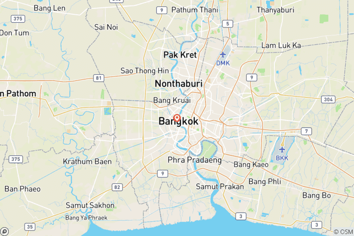Carte du circuit Bangkok Discovery 5 jours - Marchés flottants et saveurs de la Thaïlande