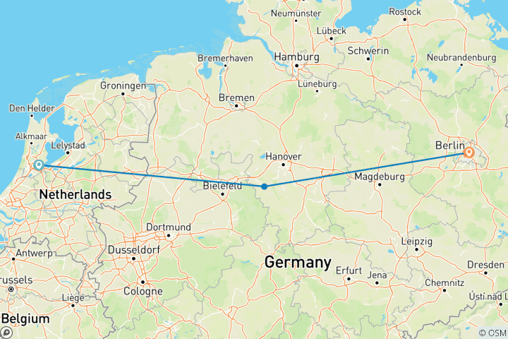 Carte du circuit Amsterdam et Berlin