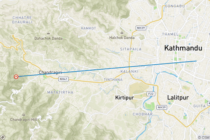 Map of Chandragiri Hills Cable Car Tour