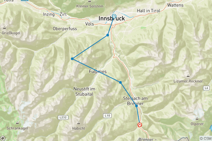 Carte du circuit Traversée des Alpes en individuel - d'alpage en alpage (7 jours)