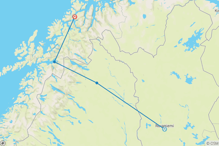 Carte du circuit Aurora Express (7 jours)