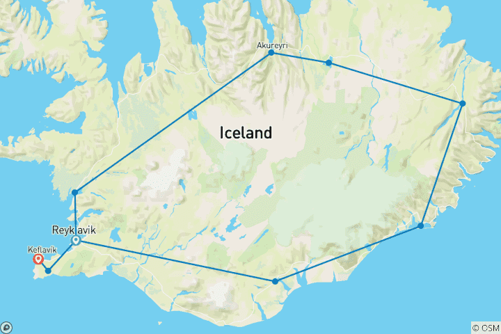 Carte du circuit Autour de l'île (10 jours)