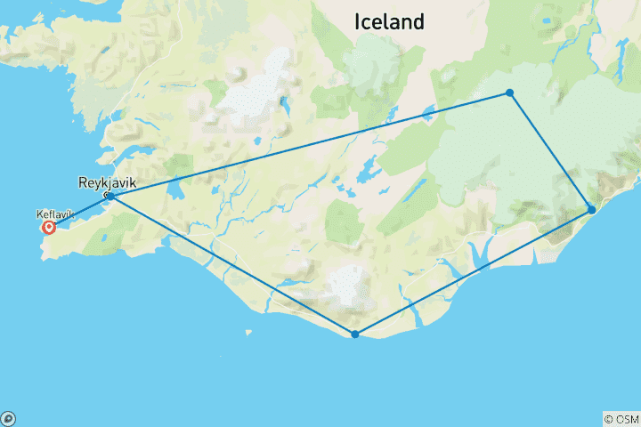 Carte du circuit Été glacial (8 jours)