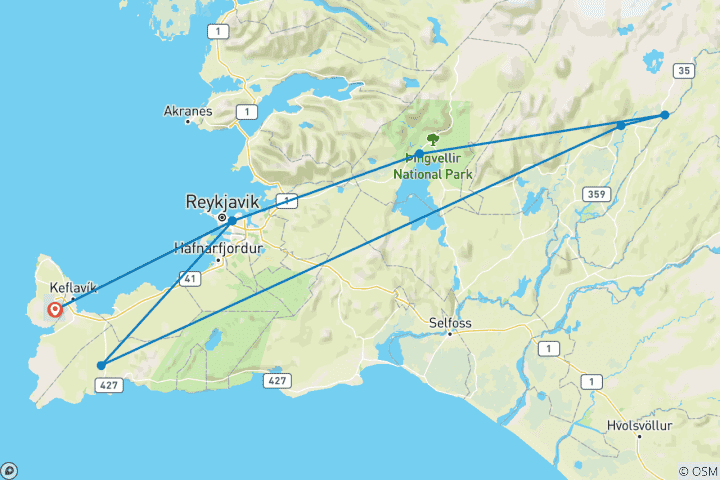 Karte von Kurztrip nach Reykjavík (5 Tage)