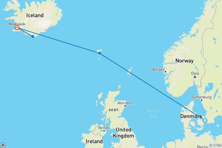 Map of Northern dream Landscapes 11 Days