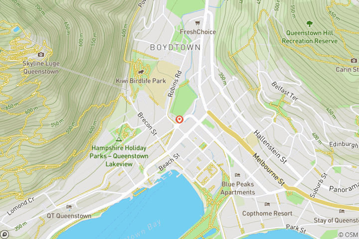 Carte du circuit Le goût de Queenstown : Dîner Skyline et croisière Walter Peak 4 jours