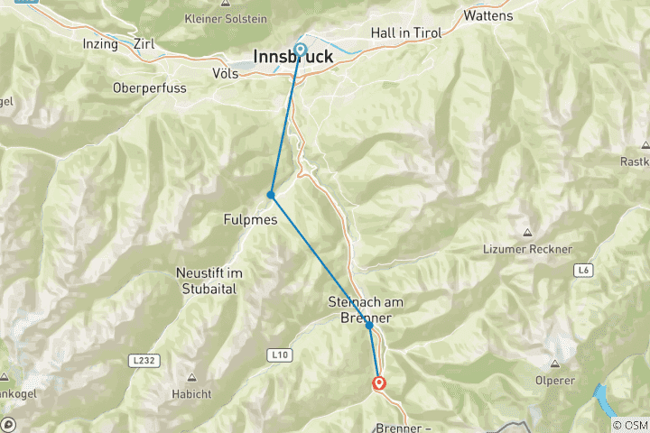 Carte du circuit Traversée des Alpes d'alpage en alpage (7 jours)