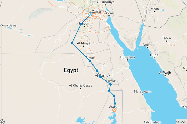 Carte du circuit L'Égypte, un voyage dans le temps (11 destinations)