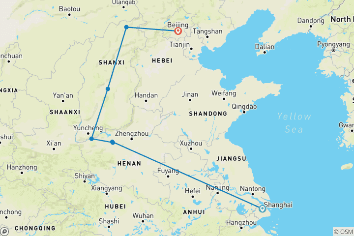 Map of Classical China (7 destinations)