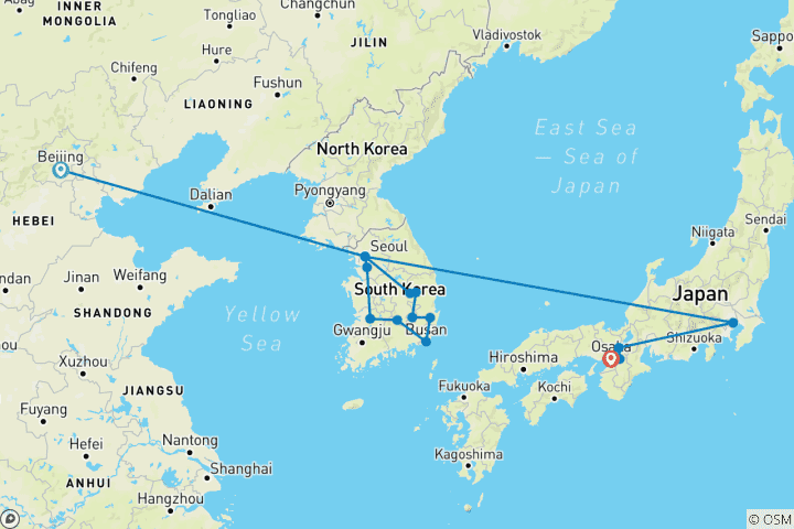 Karte von Peking, Koreanische Schönheit und Japan