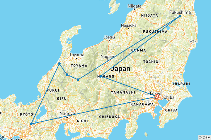 Map of Feudal Japan (8 destinations)