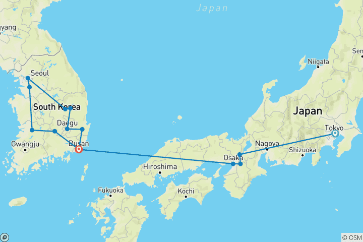 Mapa de Explorando Japón y Corea