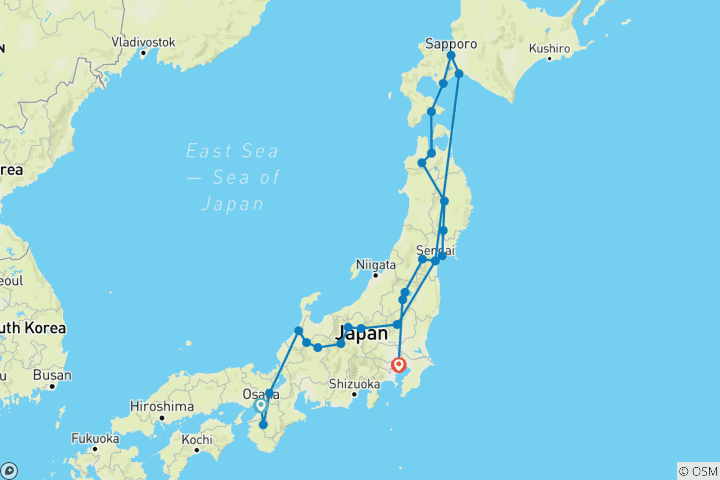 Carte du circuit Un Japon pittoresque et zen