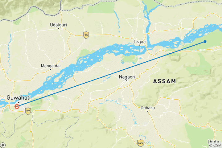 Karte von Kaziranga National Park Tour Paket