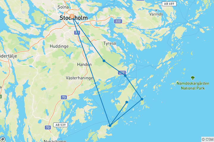 Map of Sweden - Island Adventure near Stockholm (Fjärdlång) 7 Days