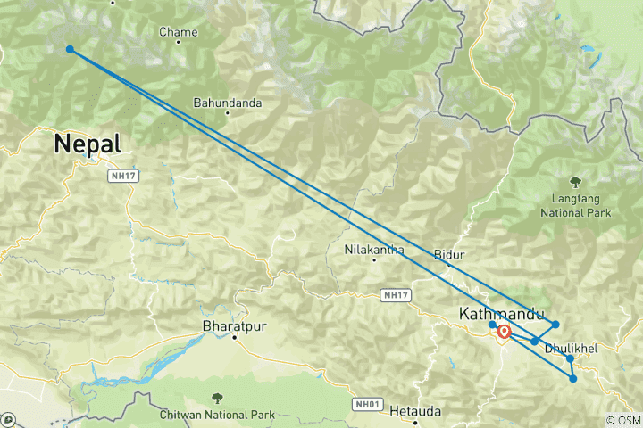 Map of Nepal Calling: Holy Stupas, What a View (8 destinations)