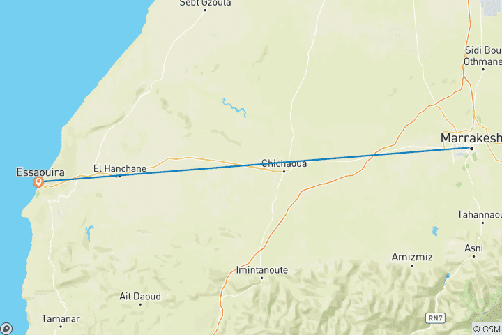 Kaart van Vanuit Marrakech: Dagtocht naar Essaouira