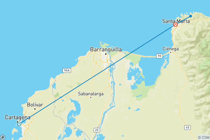 Karte von Karibische Träume: Von der ummauerten Stadt zum Paradies von Tayrona