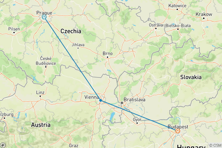 Carte du circuit Le meilleur de l'Europe centrale
