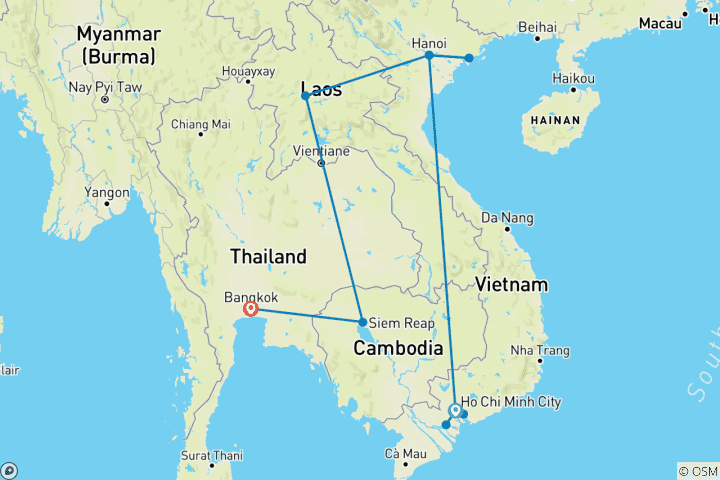 Map of Secrets of Southeast Asia (4 Star) - 16 days
