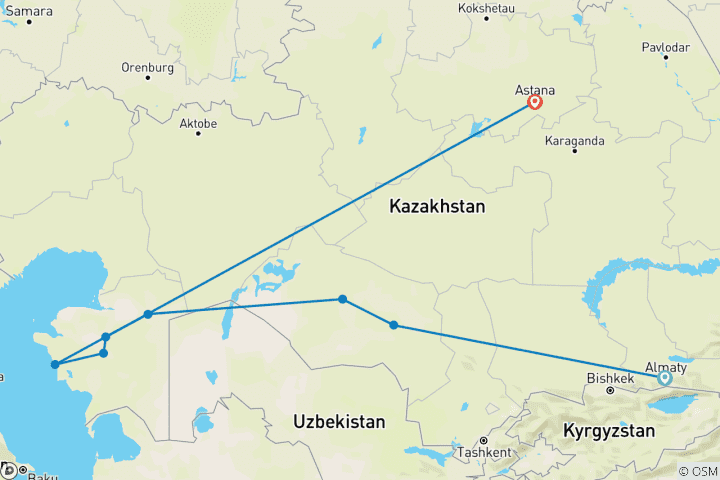 Karte von Vom Kosmodrom zur Marslandschaft