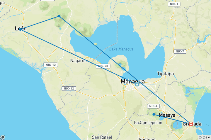 Map of Capital Cities of Nicaragua - 6 days