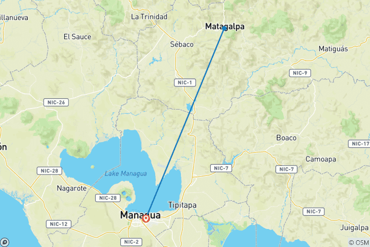 Map of Northern Nicaragua in 5 days
