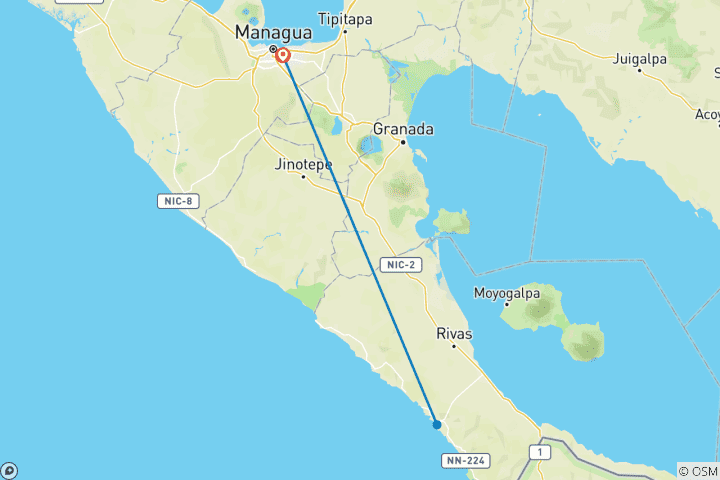 Kaart van Nicaragua: San Juan del Sur - Een paradijs aan de Stille Oceaan in 4 dagen