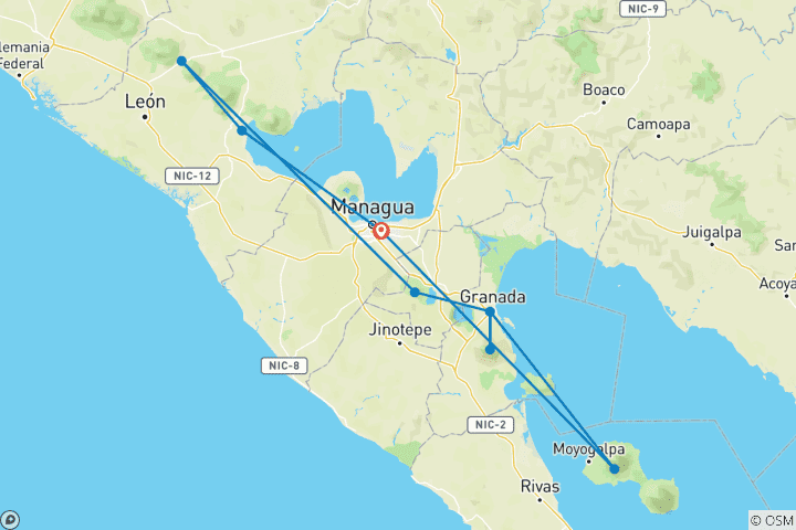Map of Complete Nicaragua - 10 days