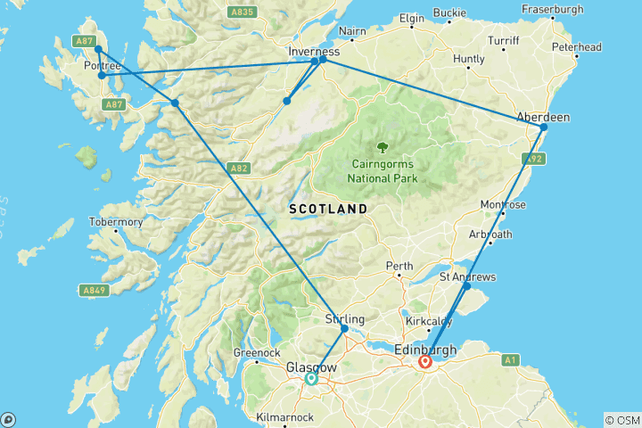 Mapa de Explorador de Escocia