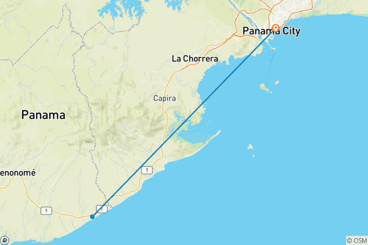 Karte von Panama FlexTour – feste Basis, wählbare Extras (inkl Flug)