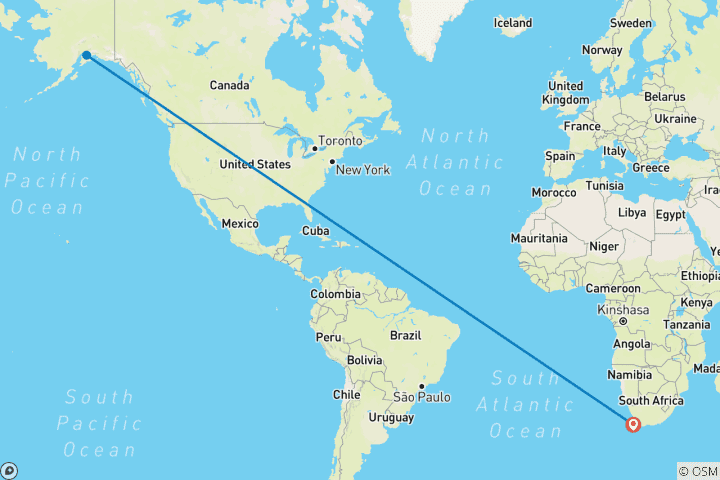 Karte von ( Kapstadt 3-Tages-Attraktion ) Cobra Car Ride & Cape Point & Weinverkostung