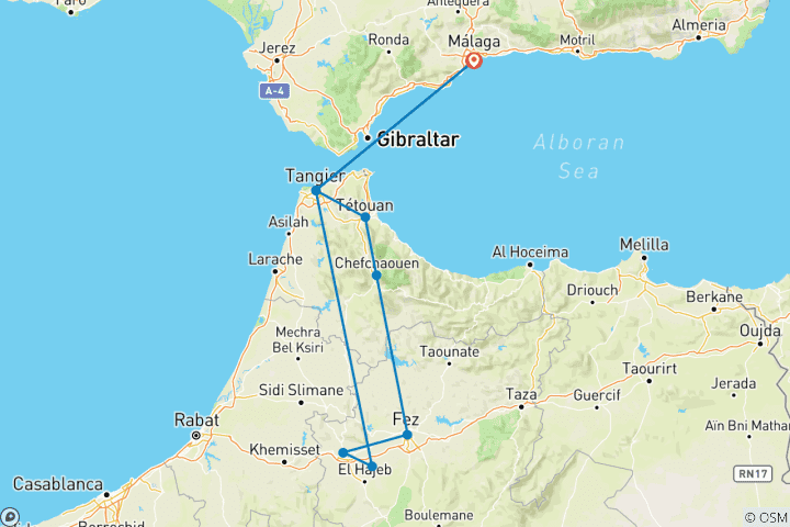 Map of From Costa del Sol: 5-Day Andalusian Medinas