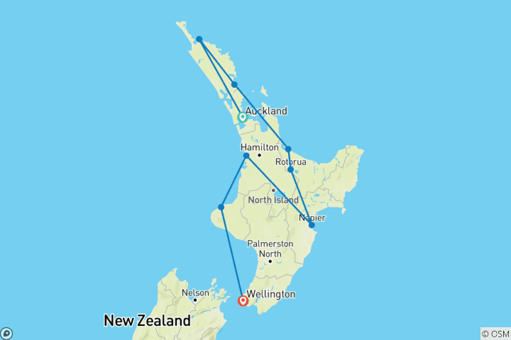 Karte von Der große Roadtrip durch den Norden (Überlandfahrt/Camping)