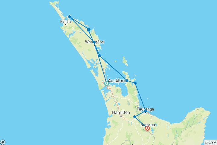 Carte du circuit Le Nord pittoresque (par la route / en camping)