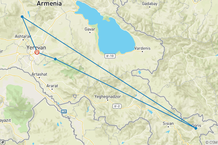 Carte du circuit Armenia, Ancient Trails and Mountain Legends - Guided *TREK* (All Inclusive)