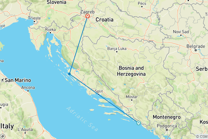 Kaart van Ontdekking van Kroatië