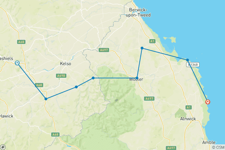 Karte von St. Cuthberts Weg (10 Tage) (10 Tage)