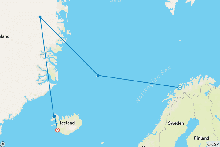 Carte du circuit Explorateur d'aurores boréales - Douglas Mawson