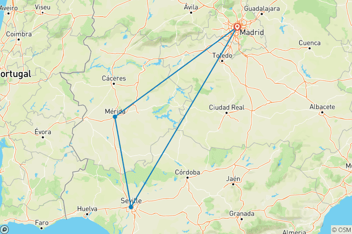 Map of Merida & Seville Explorer - 3 days