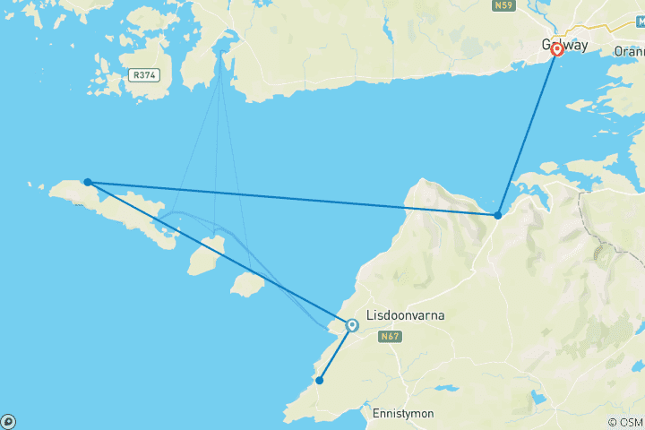 Karte von 7-tägige selbstgeführte Wanderung auf dem Burren Way (7 Tage)
