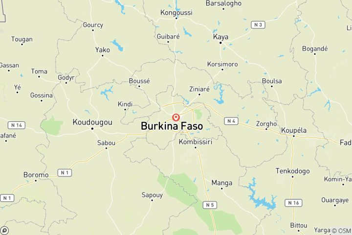 Mapa de En el Corazón de los Reinos de Burkina Faso - 6 Días