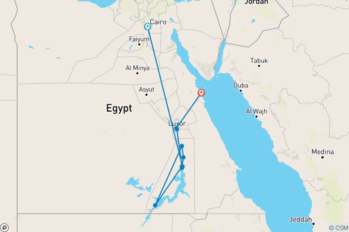 Carte du circuit Égypte - Le secret des pharaons (9 jours)