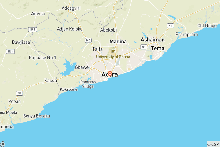 Karte von Accra Stadt Tagestour