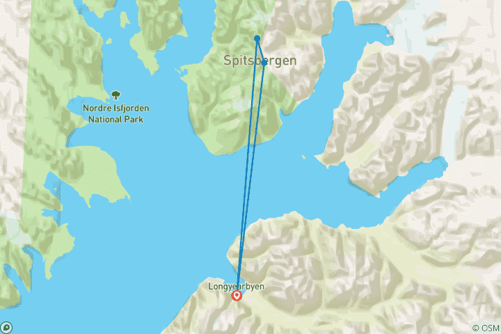 Map of Svalbard Arctic Adventure - Polar Summer